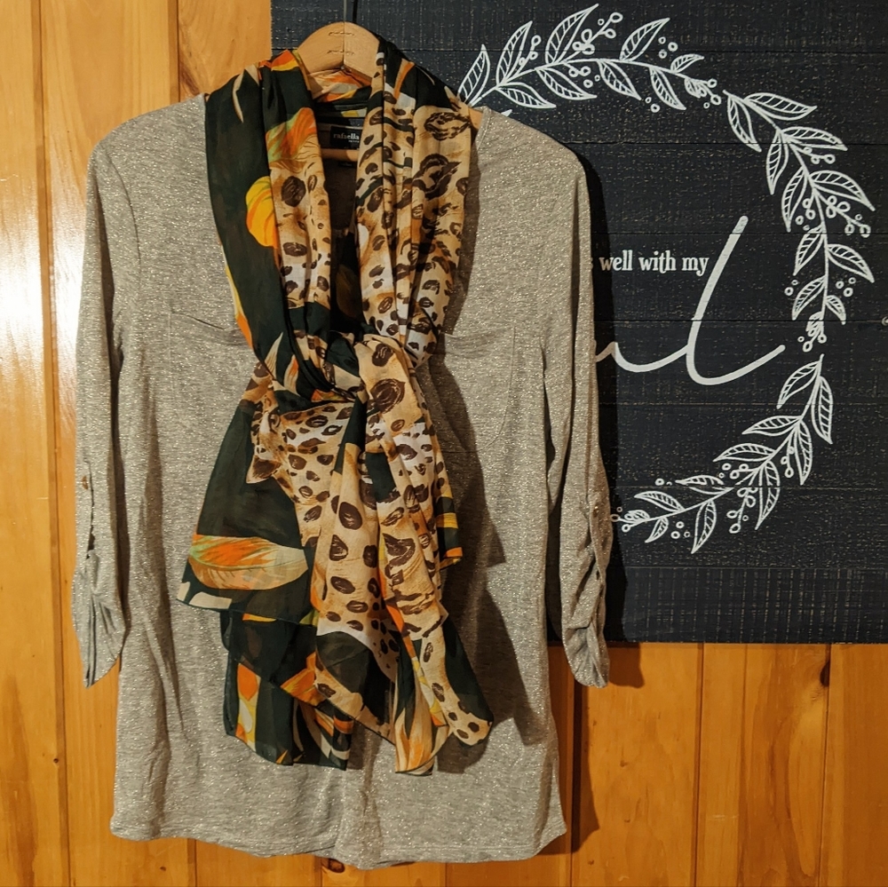 Cheetah Leopard Tropical Jungle Fashion Scarf Wrap Sarong Large 64"X42" EUC - Picture 4 of 4